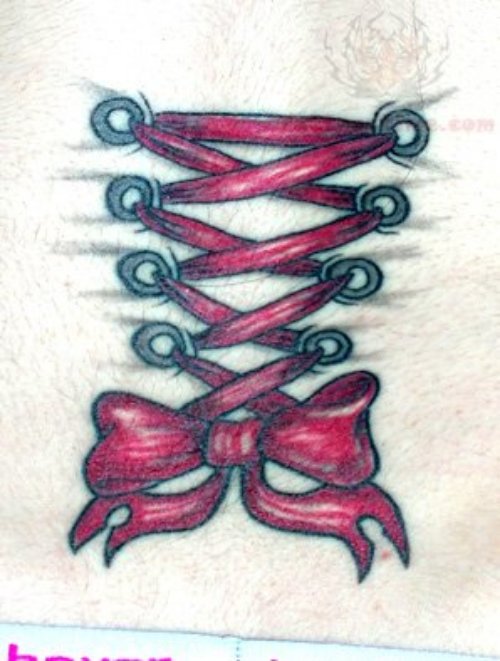 Corset Lower Back Tattoo Design